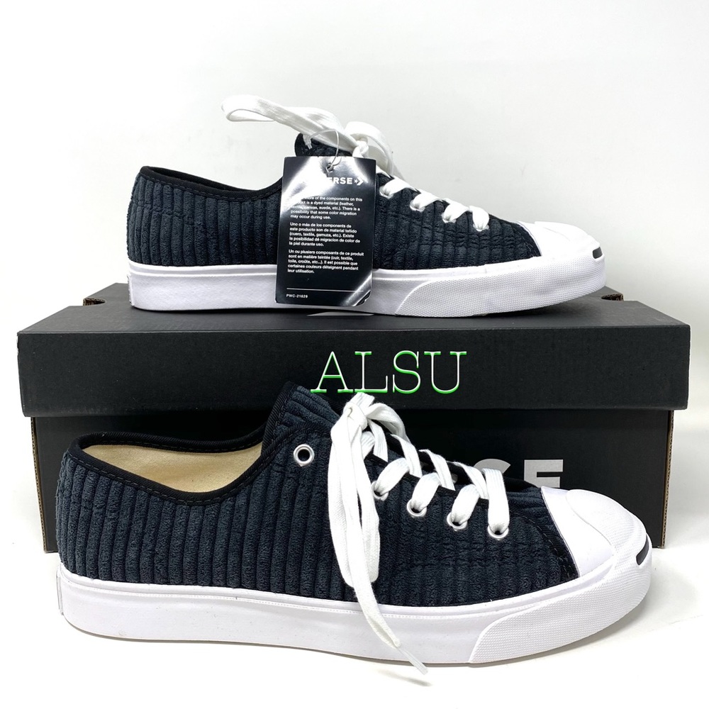 Converse Jack Purcell Low Velvet Black Casual Shoes Men's Sneakers Size 165139C - Picture 4 of 11